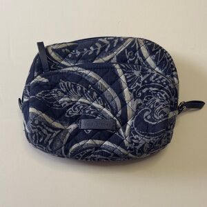 Vera Bradley Navy and Cream Quilted Cosmetic Pouch